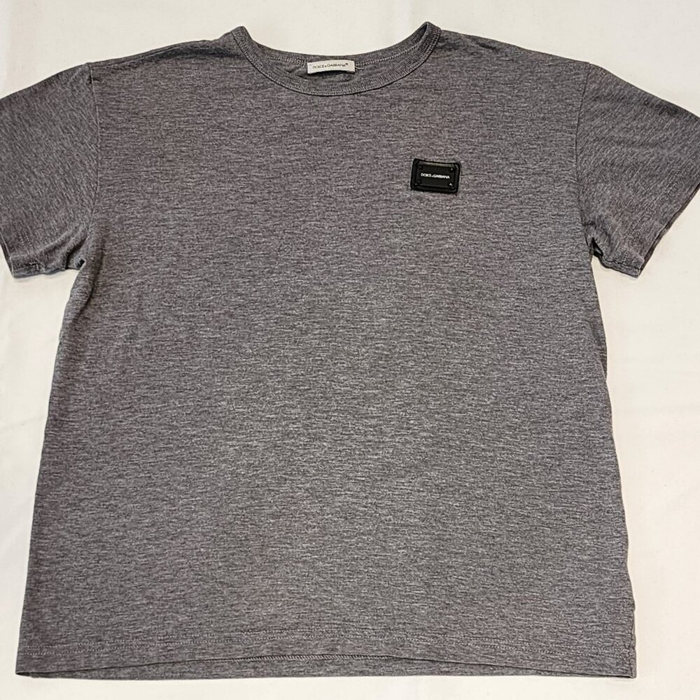 Kid's Dolce and Gabbana Leather Logo-Stitched Tee